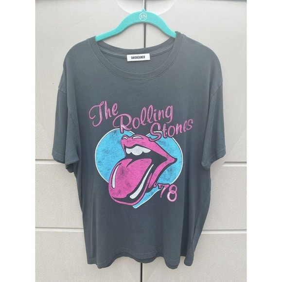 Daydreamer Rolling Stones 78 Ticket Boyfriend Tee Small Vintage Black - Picture 4 of 15